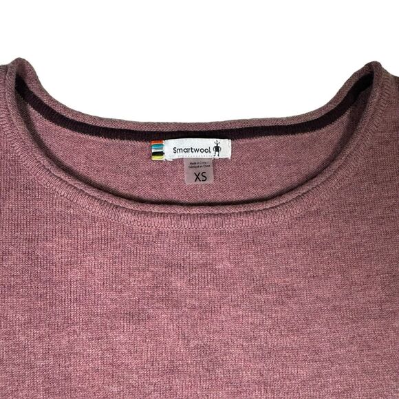 Smartwool Size XS Women's Shadow Pine Crew Sweater Pink Gray Colorblock - Picture 3 of 13